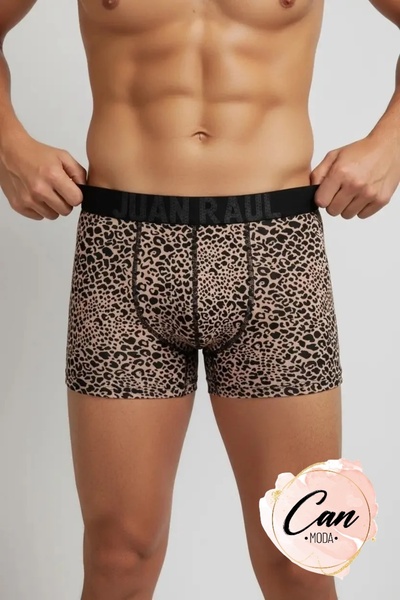 CANMODA İnce Leopar Desenli Yumuşak Boxer - DB256