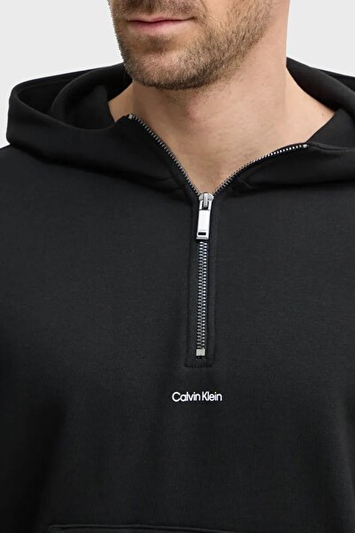 Calvin Klein Pamuklu Regular Fit Yarım Fermuarlı Kapüşonlu Sweat K10K113762BEH Erkek SWEAT K10K11376
