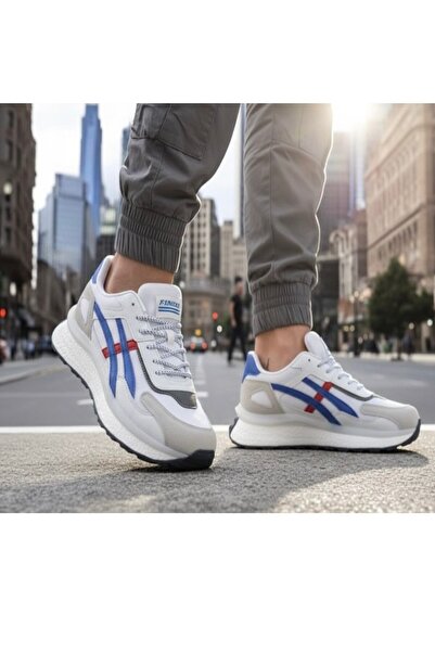 Budaks أحذية رياضية كاجوال بيضاء للرجال أحذية مريحة للجري والمشي لتقويم العظا...