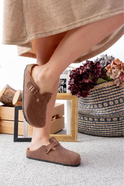 SBronze Unisex Winter Closed-Front Orthopedic Cork Sole Daily Home Slippers Brown