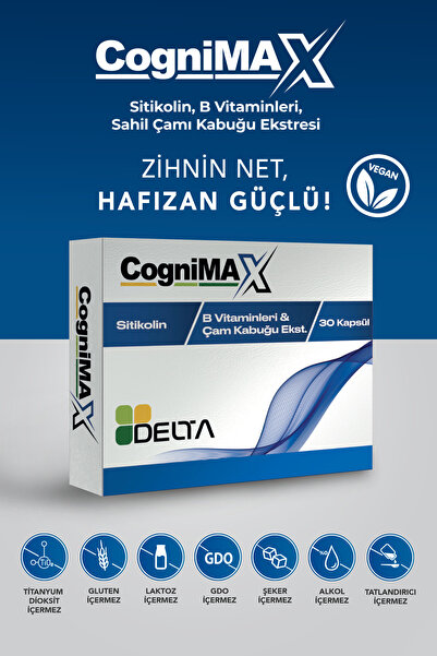 Dens Delta Naturel Cognimax Sitikolin, Sahil Çamı Kabuğu Ekstresi, Aktif B Vi...