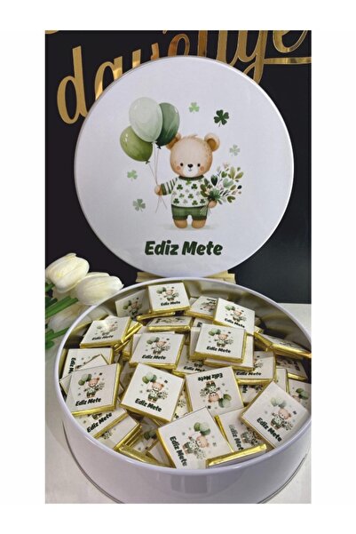 Nehir 50 Adet İsme Özel Bebek Madlen Sütlü Çikolata