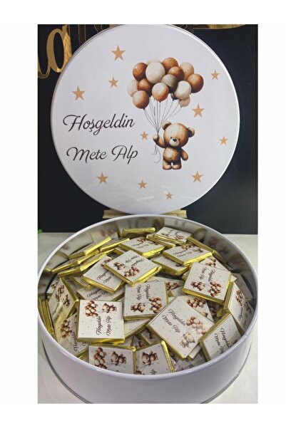 Nehir 50 Adet İsme Özel Bebek Madlen Sütlü Çikolata
