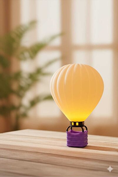 Atsu 3D Dekoratif Hediyelik Sıcak Hava Balonu Lamba – 3D Baskı Masaüstü Mumlu...