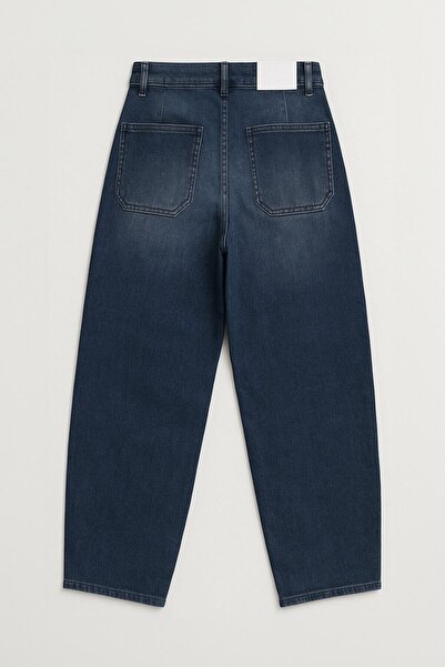 Bluewhite Women's Regular Waist Barrel Fit Lycra Blue Jean Pants