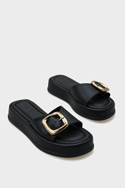 Capone Outfitters Γυναικείες παντόφλες Marget Wedge με μονό λουράκι με αγκράφα
