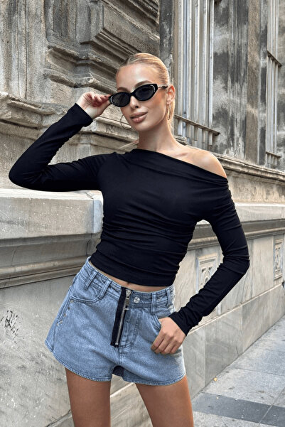 SEVENLINE Γυναικείο μακρυμάνικο μπλουζάκι που μπορεί να φορεθεί σε τρεις τρόποι