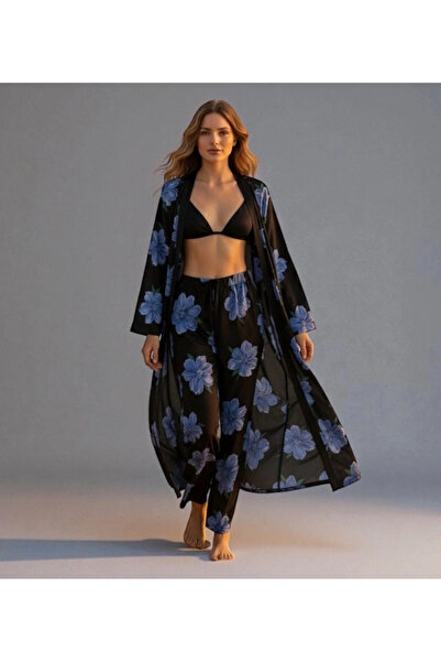 Jessica Dafer Vegas Krep Saten İkili Kimona Takım Tasarım