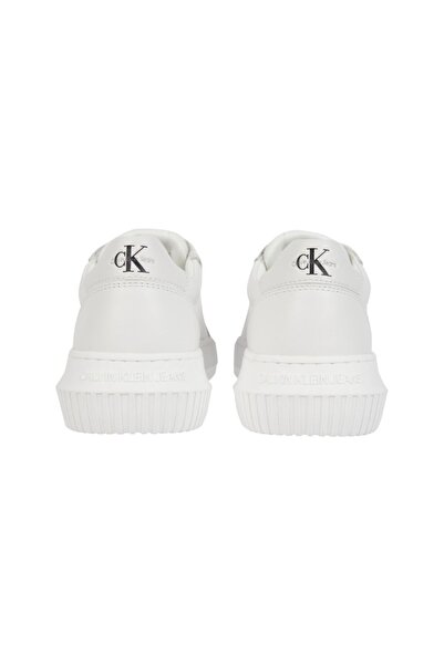 Calvin Klein Kadın Marka Logolu Bağcıklı Kaydırmaz Tabanlı Günlük Beyaz1 Sneaker YW0YW00823-YBR