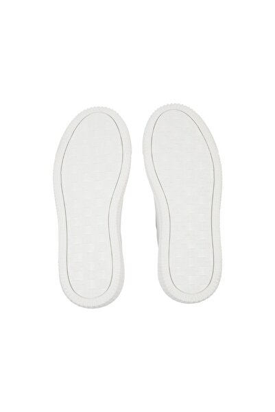 Calvin Klein Kadın Marka Logolu Bağcıklı Kaydırmaz Tabanlı Günlük Beyaz1 Sneaker YW0YW00823-YBR