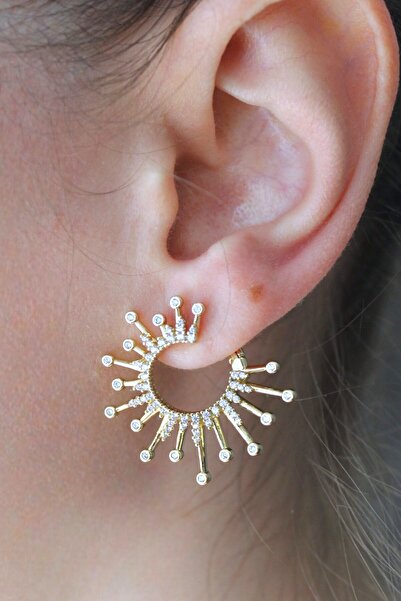 Nenya Vip Steel Zircon Stone Inlaid Sun Model Earrings