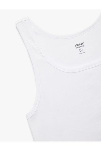 Koton Crew Neck Sleeveless Slim Fit Ribbed Cotton Tank Top