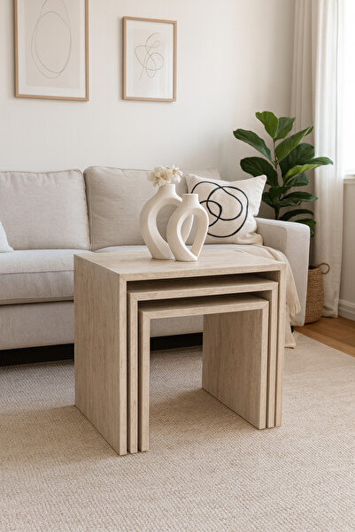 Atolye Casa 50x50cm 3'lü Traverten Ce Zigon Flex Model