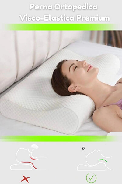 Viscomina Pernă ortopedică Visco pentru hernie cervicală, suport pentru dureri de gât, pernă de lux.