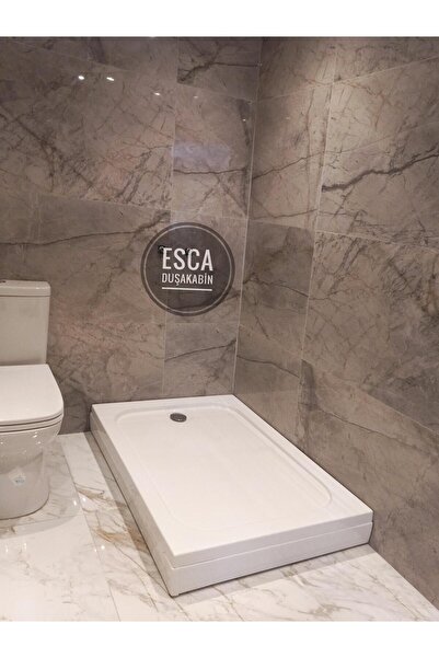 Esca 80x90 Dikdörtgen Panelli Duş Teknesi H-15 Cm Yükseklik Kaliteli Sert Akrilik - Duşakabin