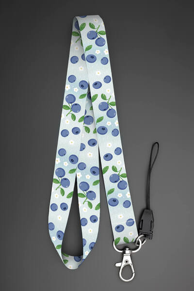 Apptakı Yaban Mersini Boyun Askı İpi Kimlik Kartı ve Telefon Askısı - ASK0348