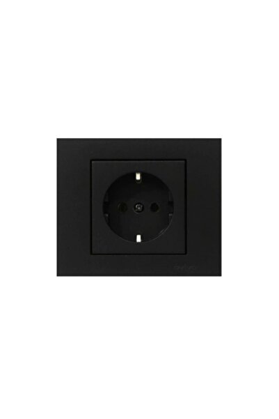 OVİVO 10 Pieces Ovivo Grano Black Grounded Socket Included 10-Piece Frame