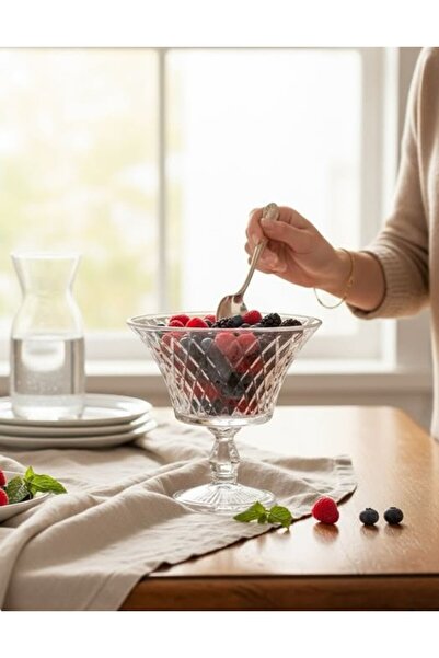 Genel Markalar Ayaklı Kristal Kesim Cam Kase | Şık Sunum ve Dekoratif Servis ...