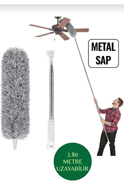 EVİMA Teleskopik Saplı 2.80 Metre Uzayabilen ve Dip Bölge Temizliği için Mikr...