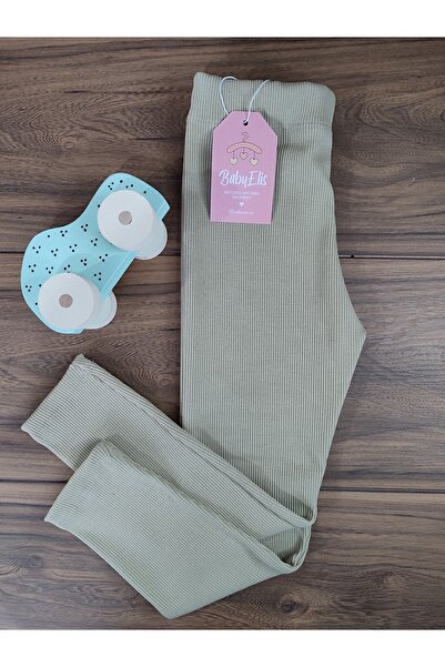 Babyelisco Kız çocuk pamuklu kaşkorse uzun tayt bej rengi 1-12 yaş