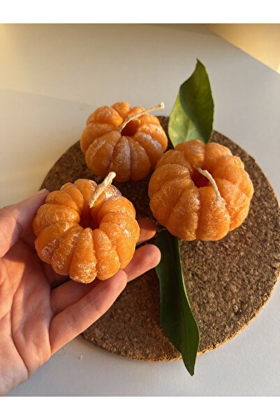 MoldsAndMore El Yapımı 3'lü Mandalina Şekilli Hediyelik Mum Koleksiyonu