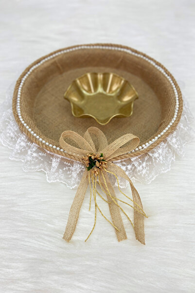 ZEYMERADE صينية ليلة الحناء، هدية تزيينية من الخيزران والجوت لحفلات الخطوبة و...