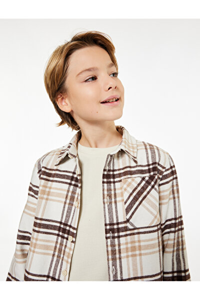 Koton Cămașă bej pentru băiat 6Wkb60012Tw