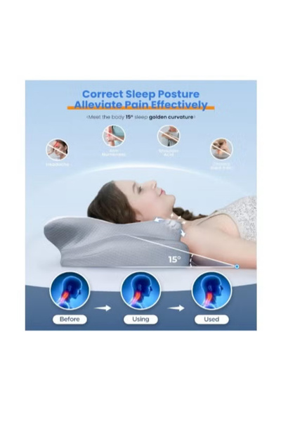 Generic Neck Support Pillow for Sleep - Contour Memory Foam Pillow for Side Back, and Stomach Sleepers - Erg