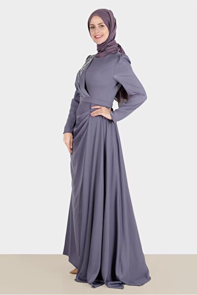 Alvina TAŞ İŞLEMELİ SATEN ABİYE 50234