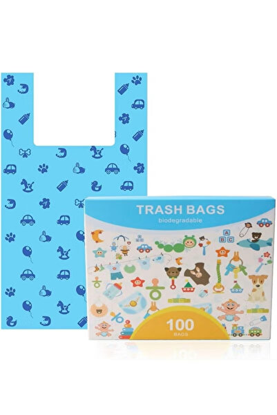 Generic 100-Piece Disposable Diaper Bag, Safe and Control Biodegradable Baby Nappy Sacks