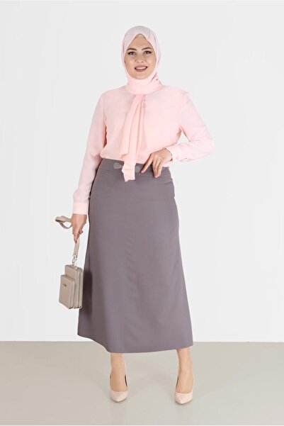 Alvina Bel Kismi Leather Detail Skirt 60217