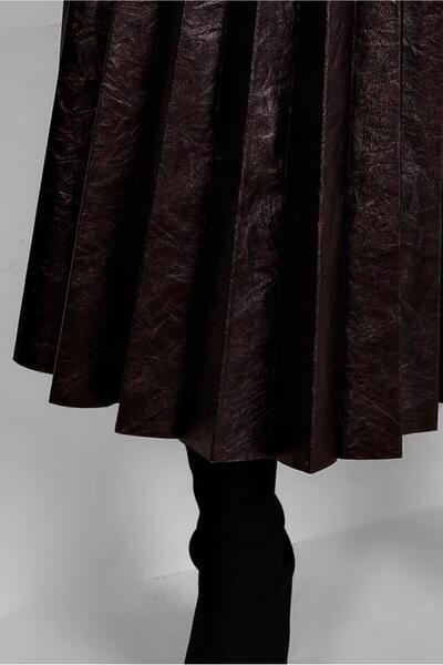 Alvina PİLELİ SUNİ DERİ ETEK 60348