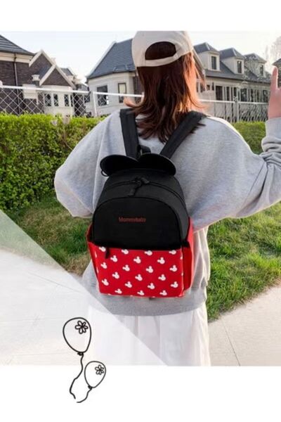 huitich Black & Red Mums Baby Travel Bag