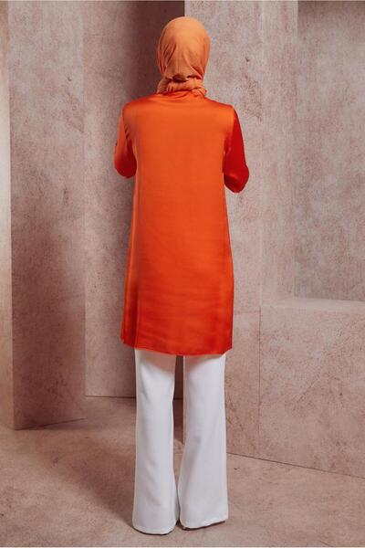 Alvina Satin Tunic - Ruffle Detailed, Model 43868