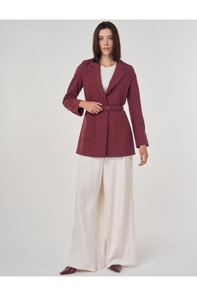 Kayra Toka Detaylı Blazer Ceket Bordo