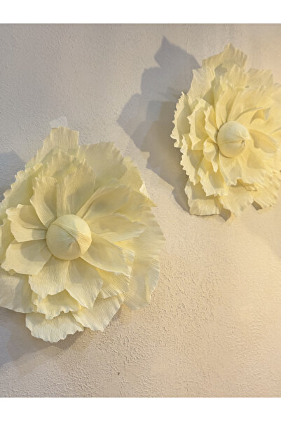 Maison Avf 2'li Set Soft Krem İtalyan Krapon Kağıt Duvar Dekorasyonu Duvar Süsü