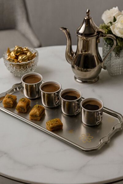 Dania صينية تقديم فردية للمعجنات والحلويات والشوكولاتة، مصنوعة من المعدن، مقاس 39*16 سم