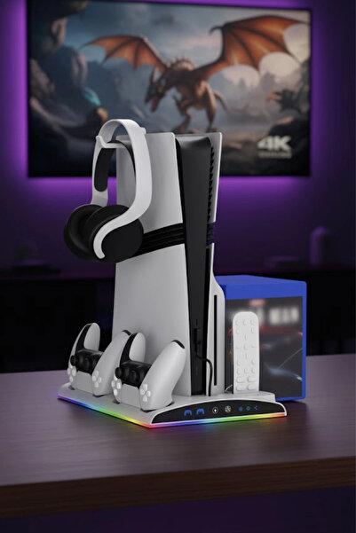 Blackbird Game Center PS5 Slim Fanlı RGB Stand Şarj Dock Playstation 5 Slim TP5-3570