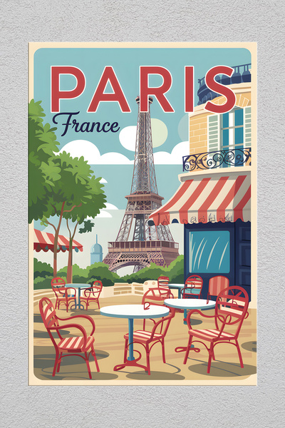 Lucena Μεταλλική εκτύπωση Παρίσι Γαλλία 3 Vintage διακοσμητική ζωγραφική τοίχων