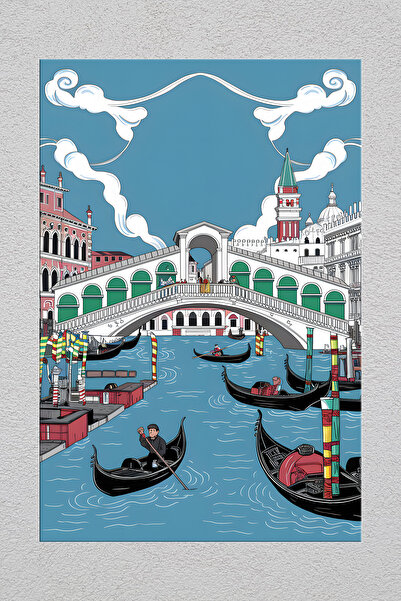 Lucena Μεταλλική εκτύπωση Πόλυτρος Ριάλτο Βενετία 1 Vintage διακοσμητικός πίν...