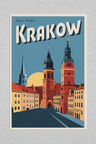 Lucena Pictură decorativă de perete vintage, imprimată pe metal, Cracovia, Po...