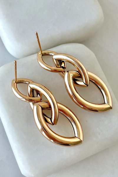 Leo'Stone أقراط نسائية من سلسلة Premium مكونة من 3 أوراق شجر موديل إبرة غير قابلة للتشويه