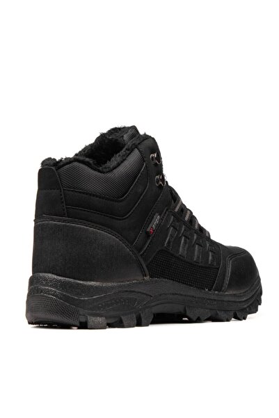 XStep Erkek Siyah Outdoor Trekking Battal Büyük Boy Ayak Numara Fermuarlı Kışlık Bot