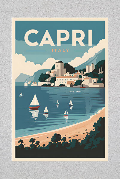 Lucena Metal Printed Capri Italy 1 Vintage Decorative Wall Painting