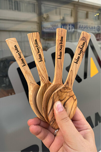 YANIKLAR MÜZİK Ankara Zeytin Oyun Kaşığı Takımı-İsme Özel (Şimşir Kaşık Kalit...