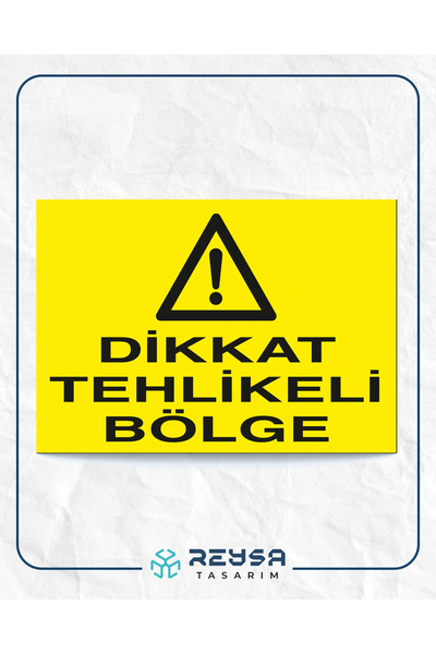 Reysa Tasarım تحذير منطقة خطرة 21x28 ملصق سلامة العمل مع لاصق على الظهر