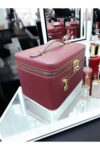 Gold Box Cosmetic Makeup Bag with Mirror Travel Set Makeup Accessories Organizer