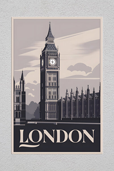 Lucena Pictură decorativă de perete vintage cu imprimeu metalic Londra Anglia 3