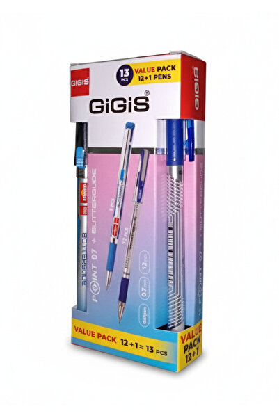 GIGISS قلم حبر جاف Gigis Point-7 بلمسة نهائية من الكروم - أزرق (0.7 مم، عبوة ...