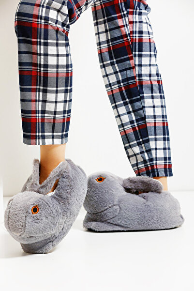 Devida Papuci de damă de iarnă cu talpă anti-alunecare model iepure